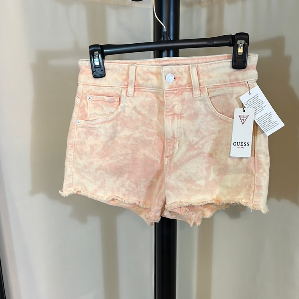 GUESS Women's Pink Tie-Dye Shorts